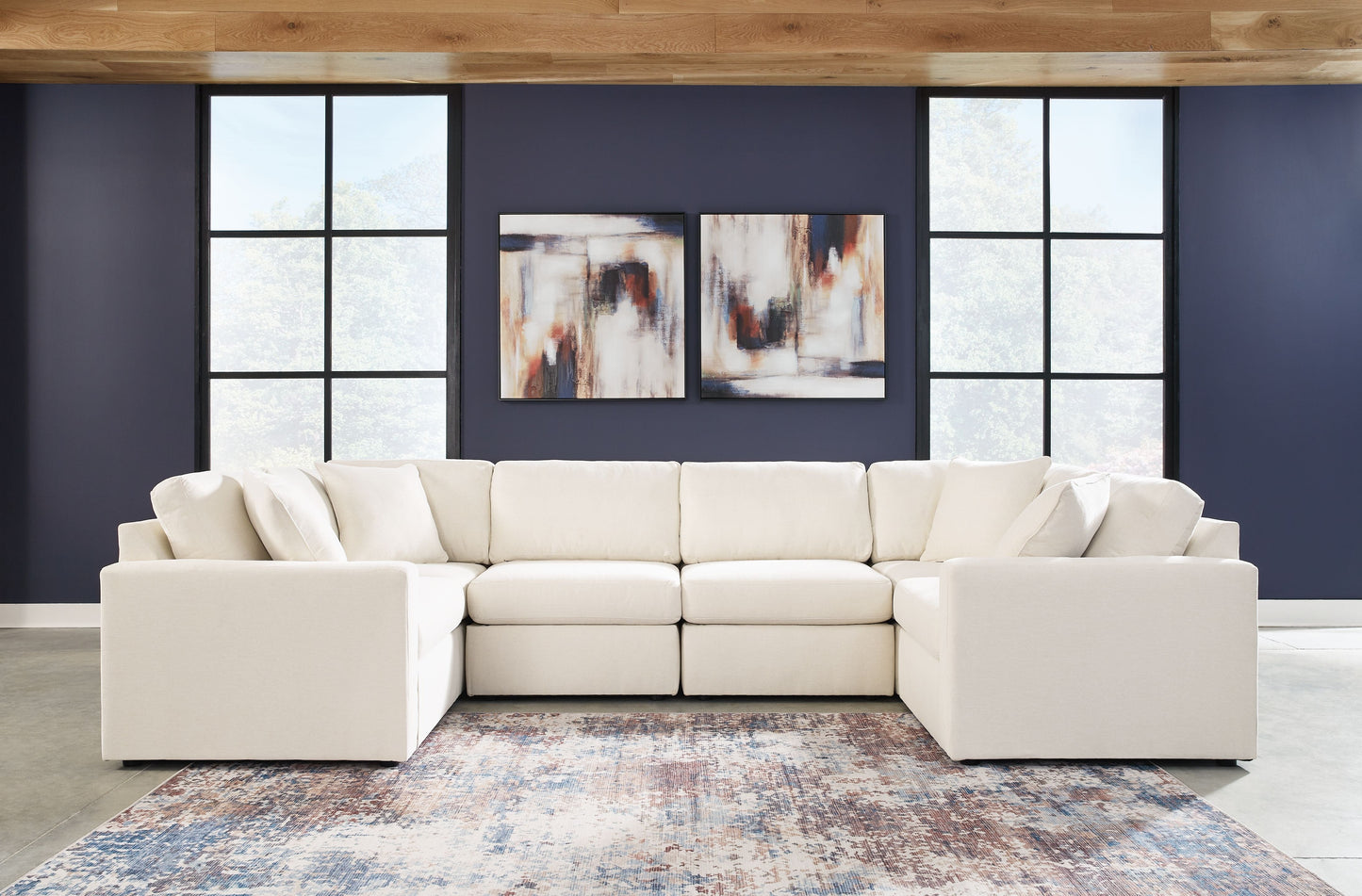Modern Fabric 6-Piece Sectional