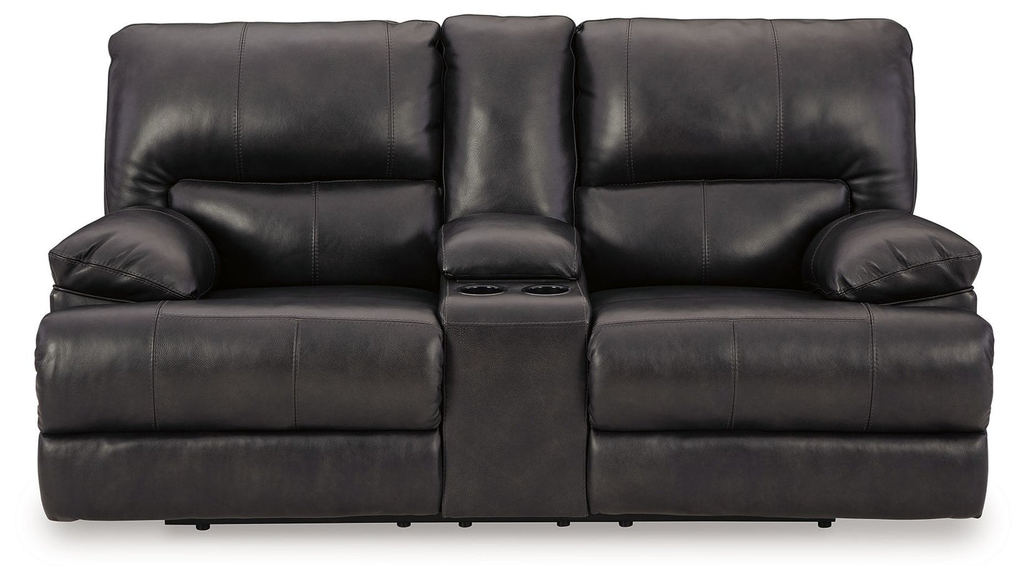 Eclipse Faux Leather Upholstered Storage Reclining Loveseat - rear view