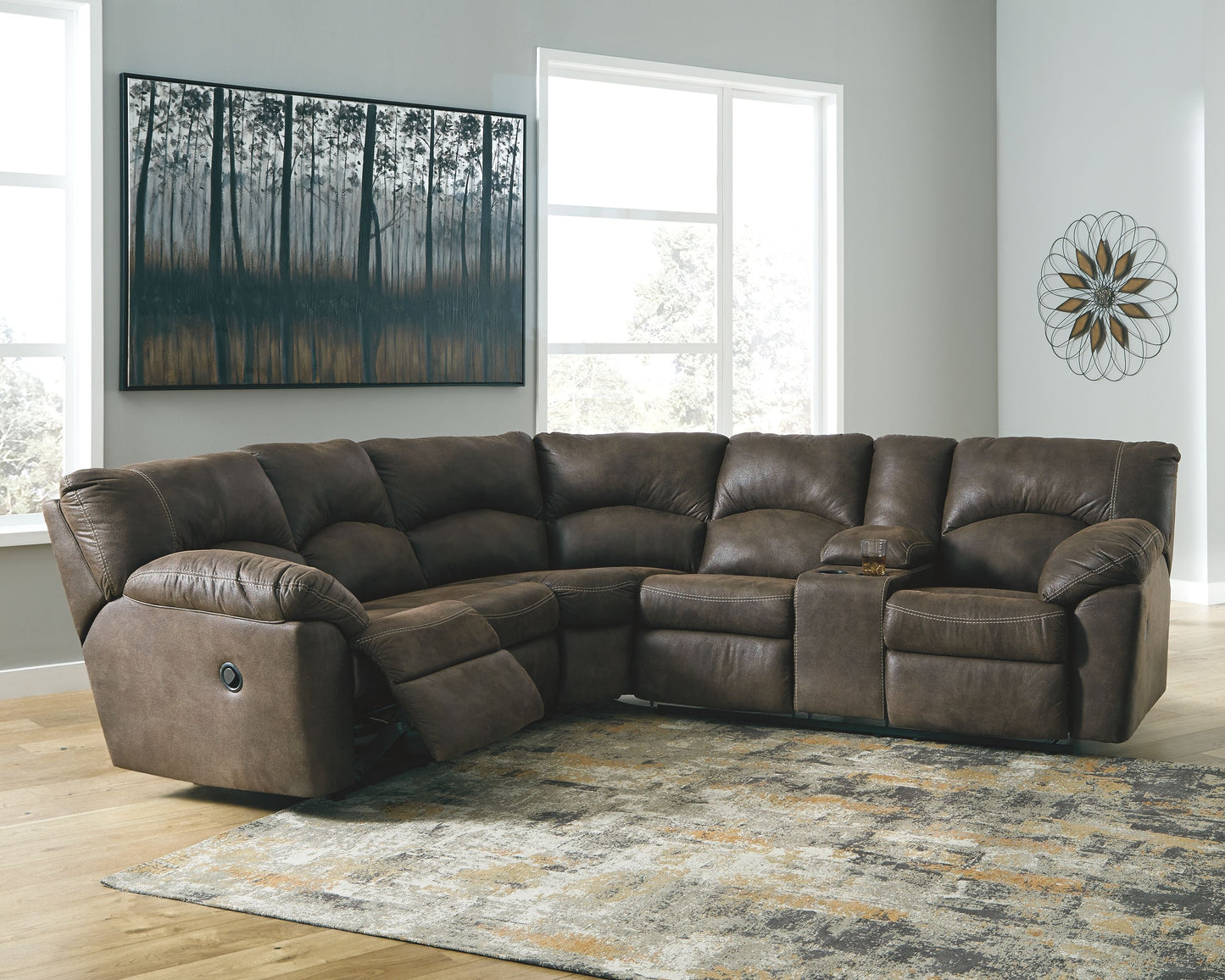 Modern Faux Leather 3 Piece Living Room Sets