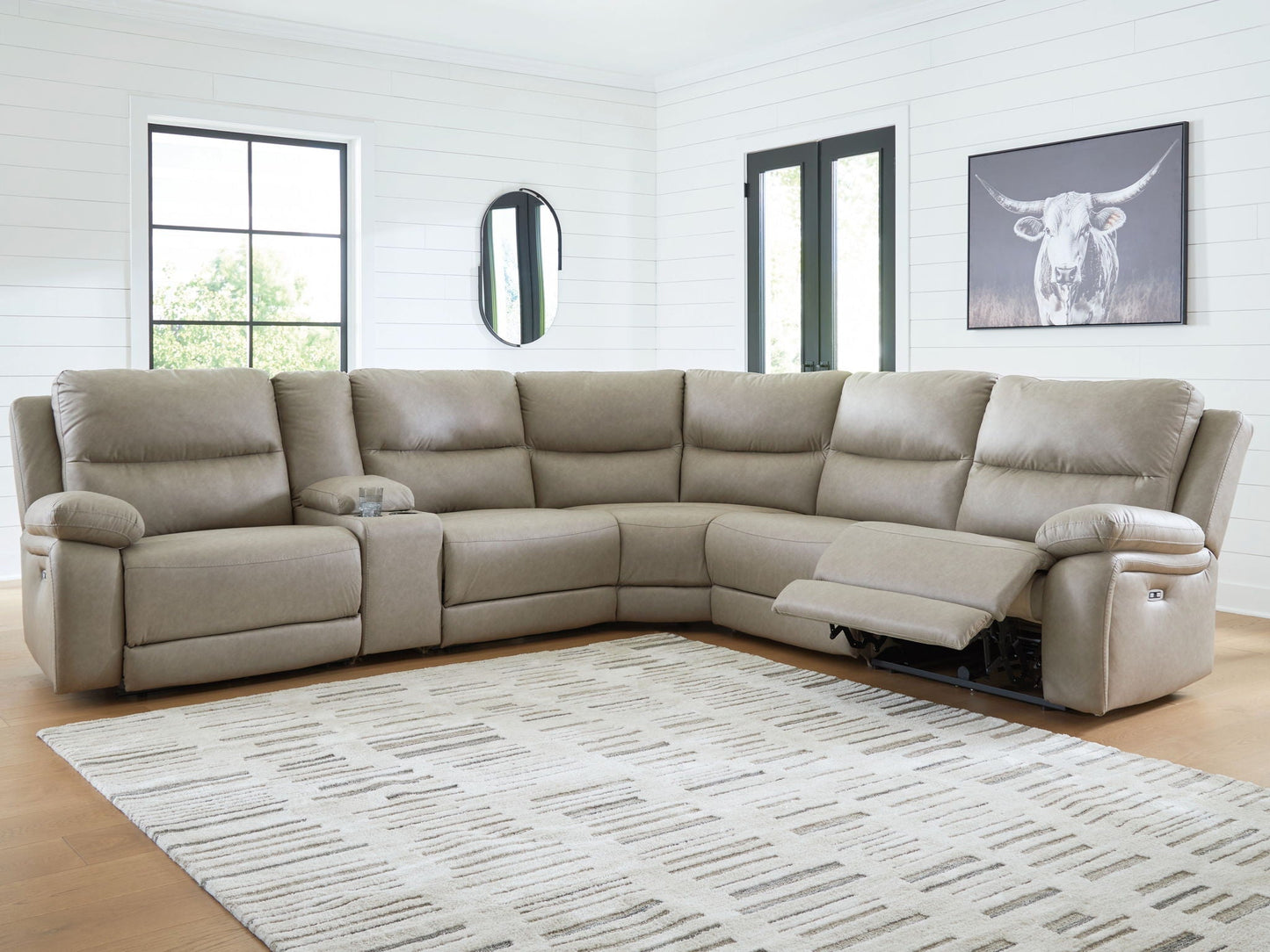 Modern Faux Leather Sectional