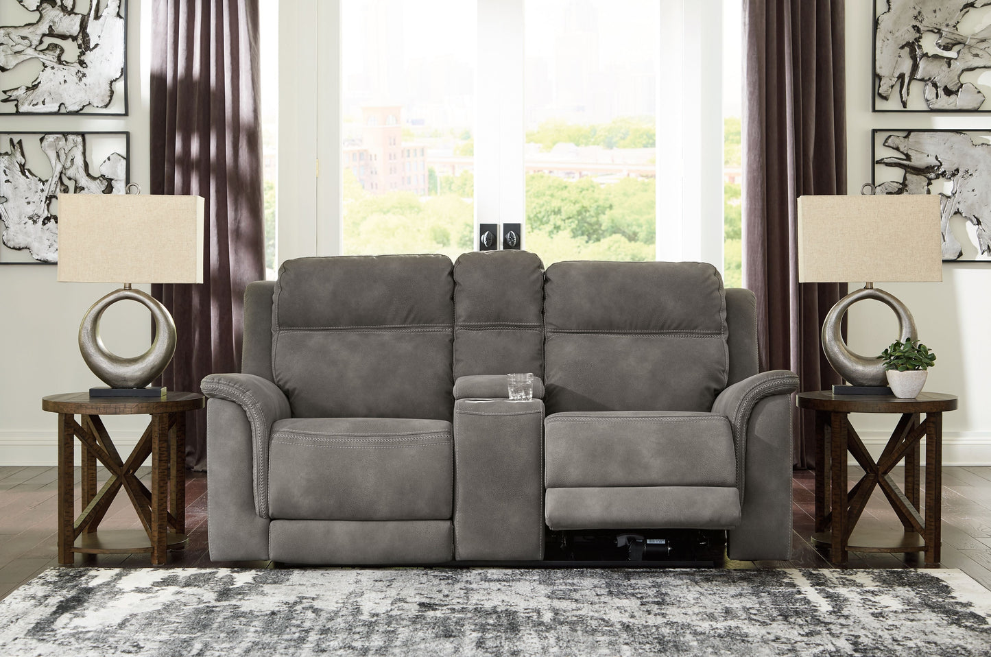 Modern Microfiber Loveseat
