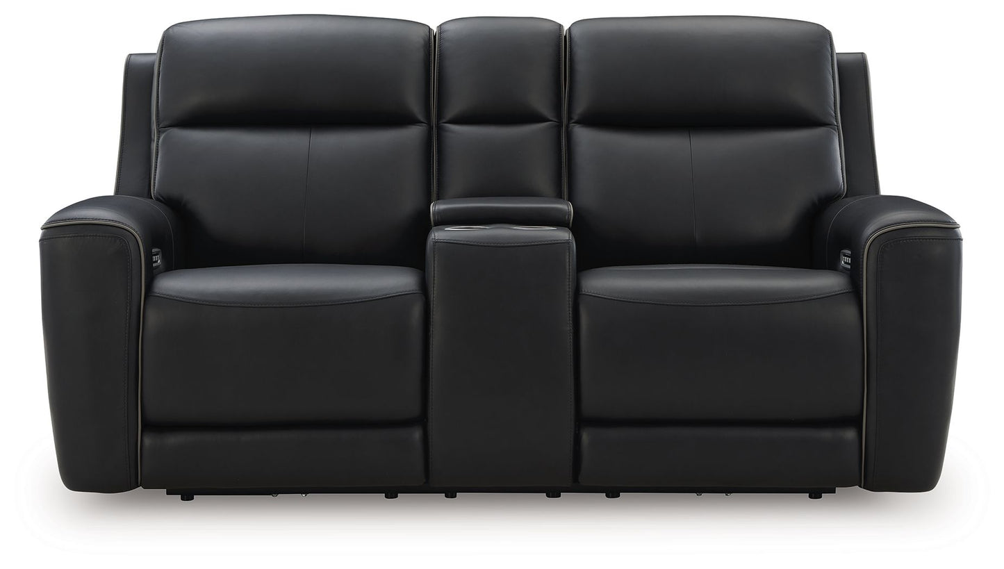 Modern Leather Match Loveseat