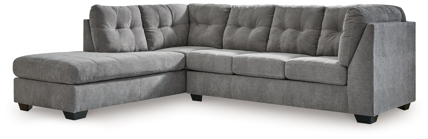 Modern Fabric Sectional - Gray - 2 Pc. Right Arm Facing Corner Chaise Sleeper Sectional