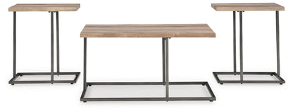 Albreane - Occasional Table Set (Set of 3) - Grayish Brown / Black