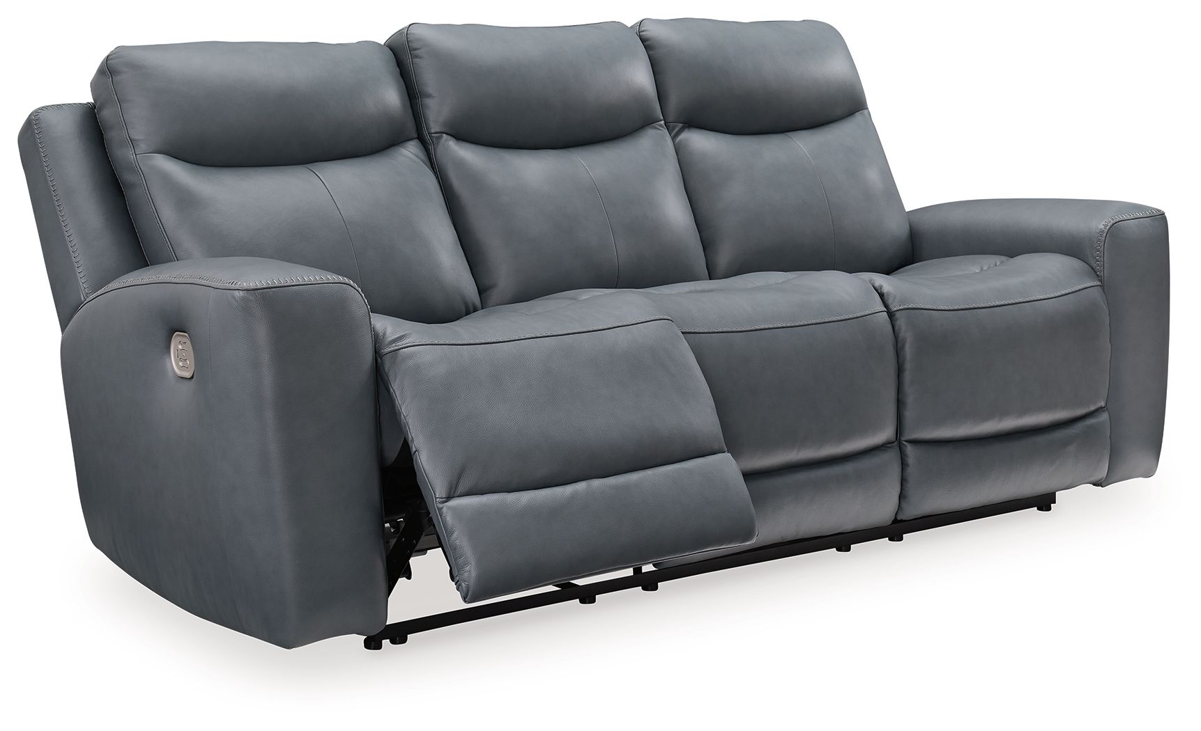 Faux Leather Upholstered Storage Reclining Sofa And Loveseat - side view