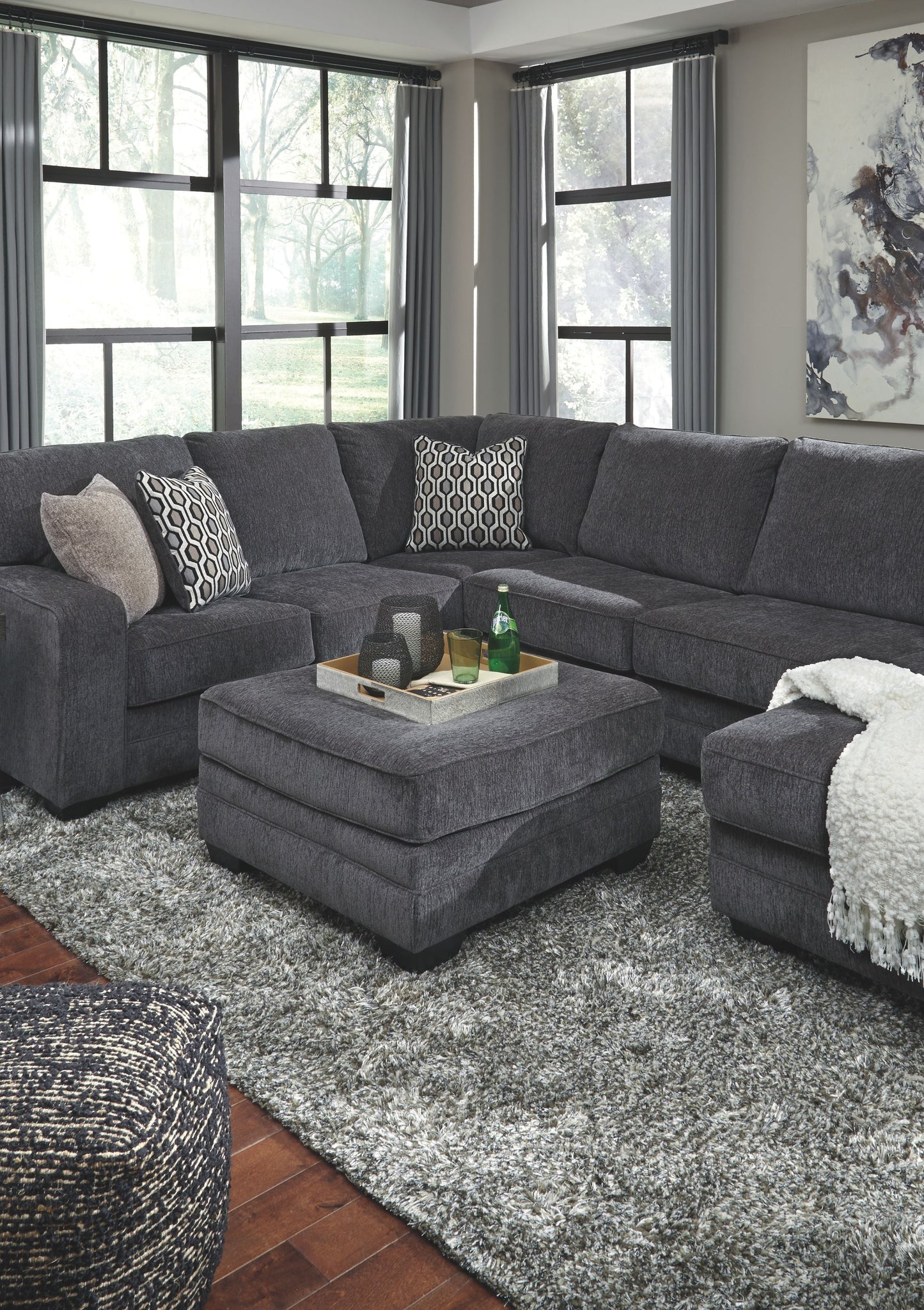 Modern Fabric 4 Piece Living Room Sets