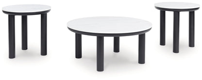Xandrum - Occasional Table Set (Set of 3) - Black / White