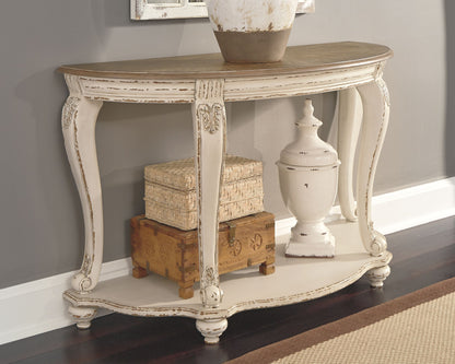 Realyn - Sofa Table - White / Brown