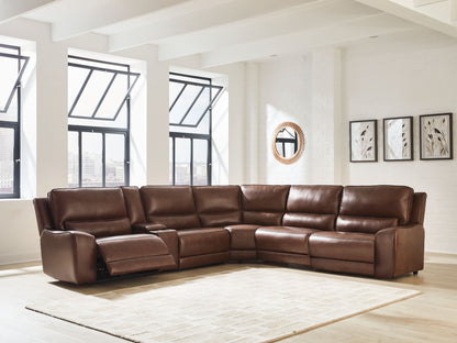 Modern Leather Match Sectional
