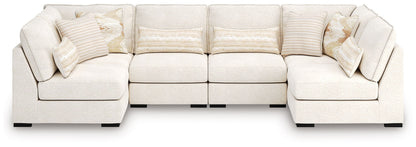 Modern Fabric Sectional - Vanilla - 6 Pc. Sectional