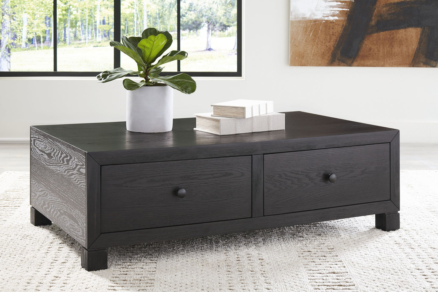 Foyland  Black - Cocktail Table With Storage