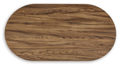 Austanny Warm Brown - Oval Cocktail Table