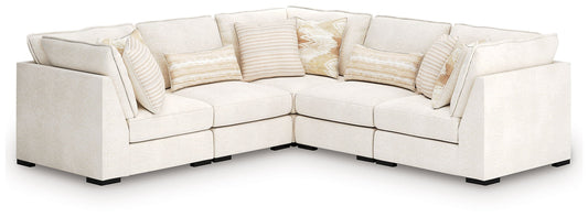 Modern Fabric Sectional - Vanilla - 5 Pc. Sectional