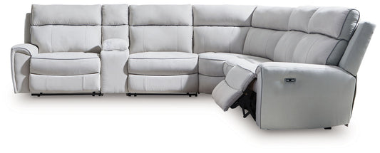 Modern Fabric Sectional - Gray - 6 Pc. Reclining Sectional