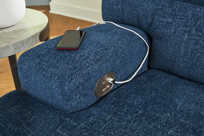 Modern Fabric Sectional - Pewter - 6 Pc. Power Reclining Sectional With RAF Power Reclining Back Chaise