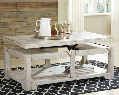 Fregine Whitewash - Lift Top Cocktail Table