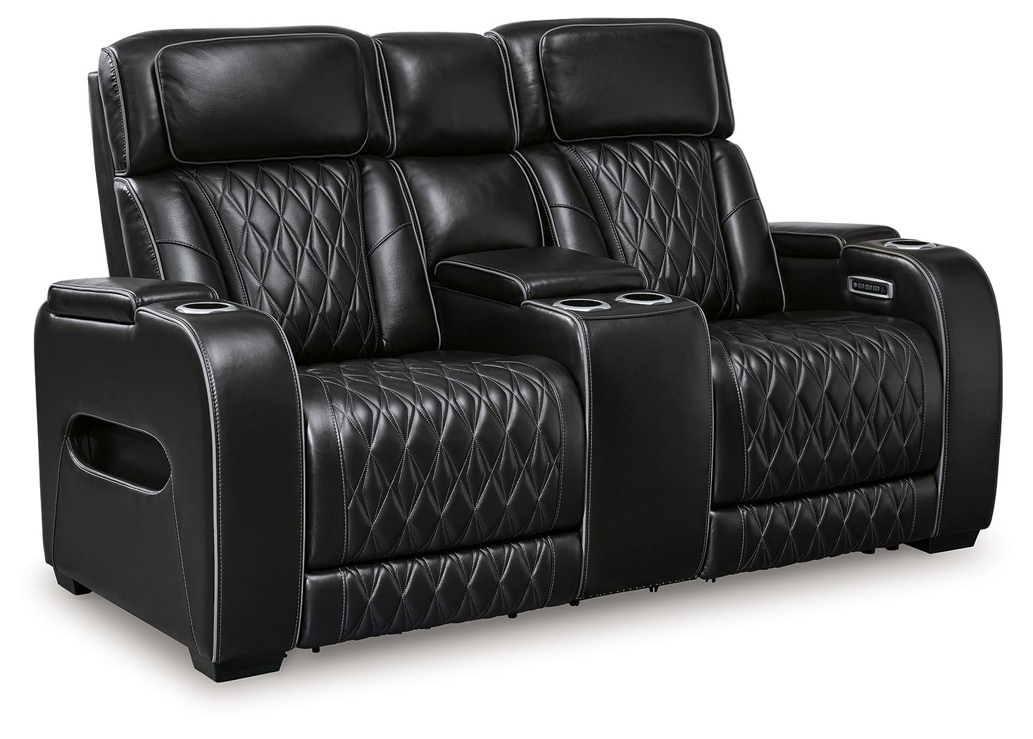 Modern Leather Match Loveseat