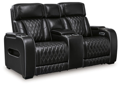 Modern Leather Match Loveseat