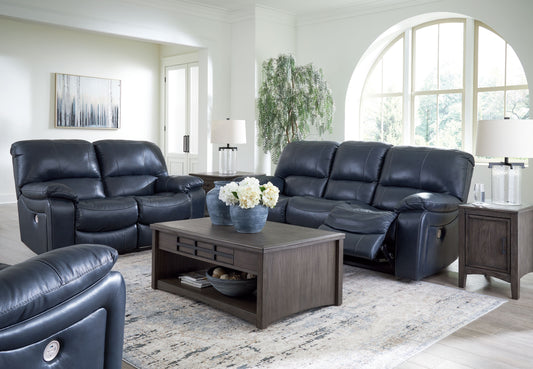 Leesworth - 3 Pc. - Power Reclining Sofa, Power Reclining Loveseat, Power Rocker Recliner - Ocean