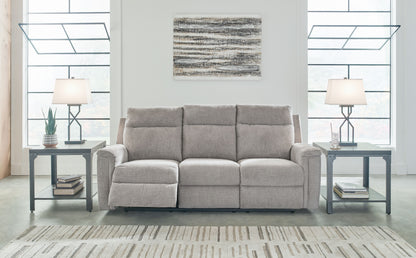 Ash Fabric Upholstered Reclining Sofa And Loveseat - view 5