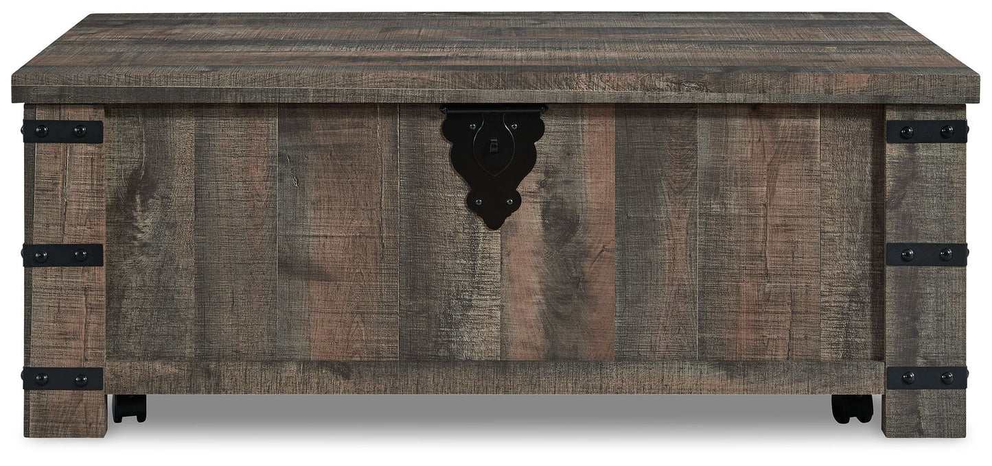 Hollum Rustic Brown - Lift Top Cocktail Table