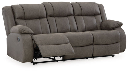 Dark Gray Reclining Sofa And Loveseat - detail view