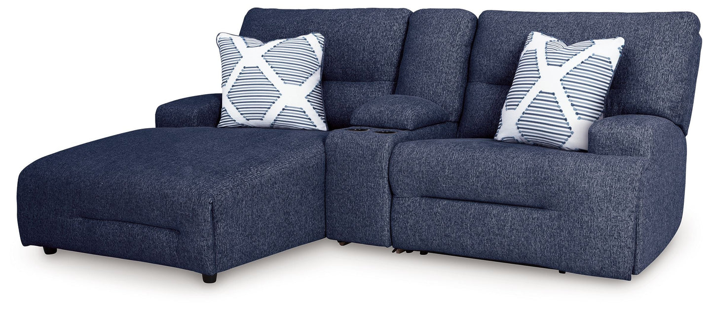 Modern Fabric Sectional - Navy - 5 Pc. Power Reclining Sectional