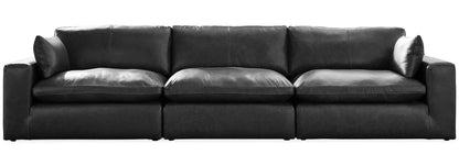 Modern Leather Match Sectional