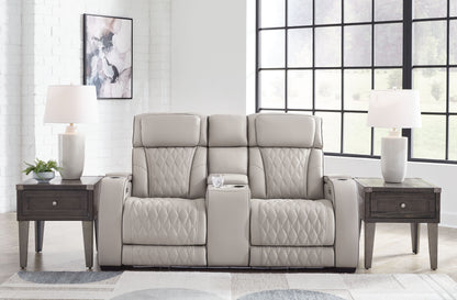 Modern Leather Match Loveseat