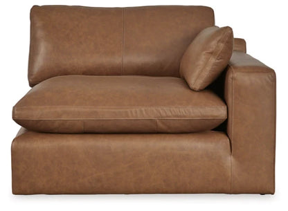 Modern Leather Match Sectional