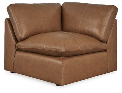 Modern Leather Match Sectional