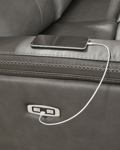 Modern Leather Match Sectional