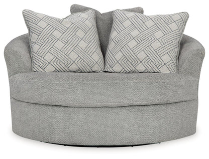 Casselbury - Oversized Swivel Accent Chair - Cement