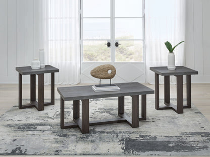 Dynnford - Occasional Table Set (Set of 3) - Gray / Brown