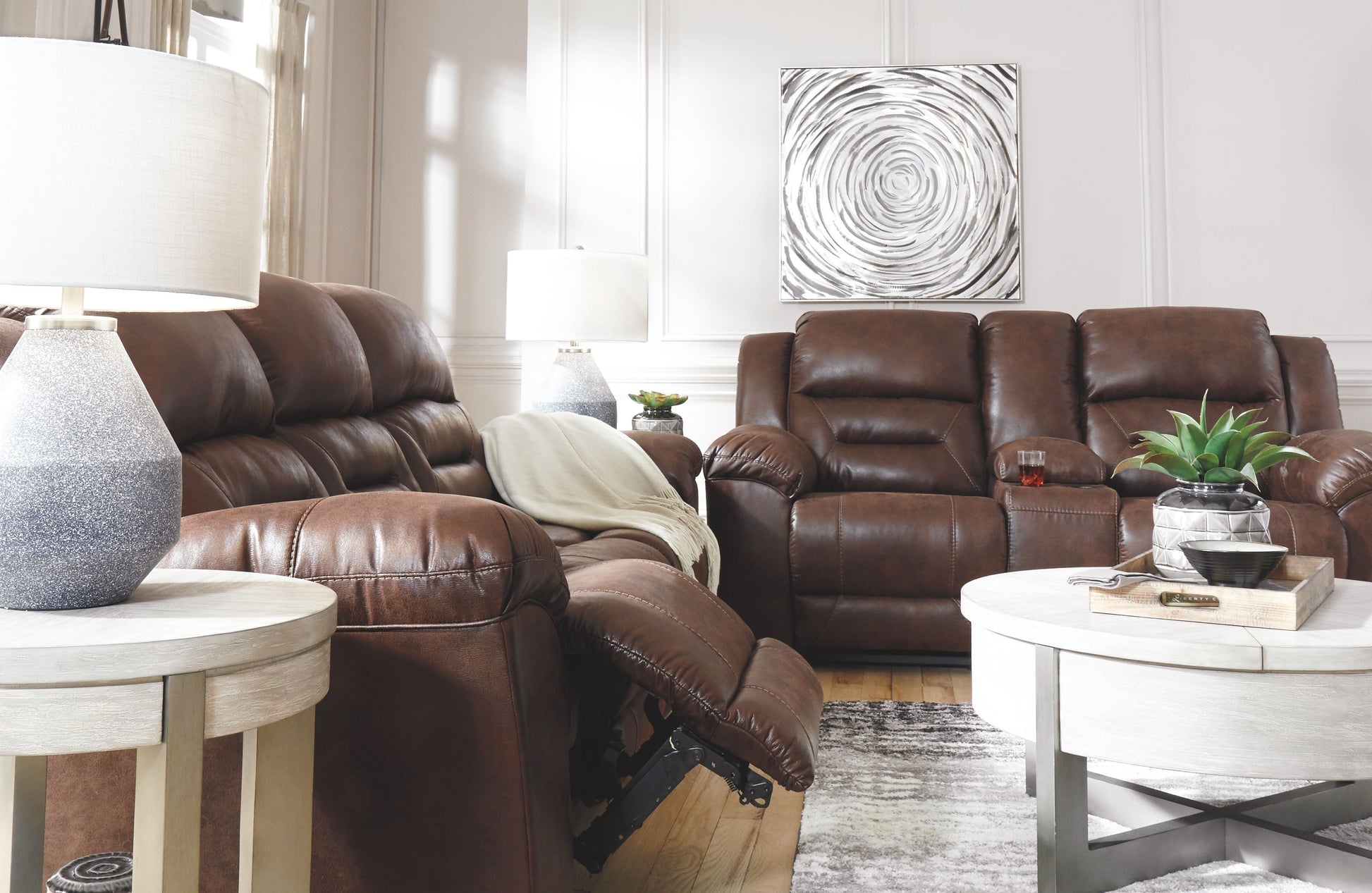Modern Faux Leather 3 Piece Living Room Sets