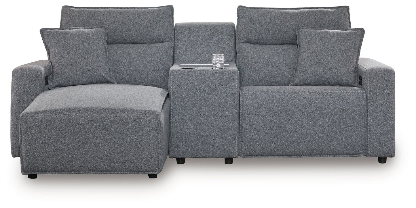 Modern Fabric Sectional - Gray - 3 Pc. Power Reclining Sectional