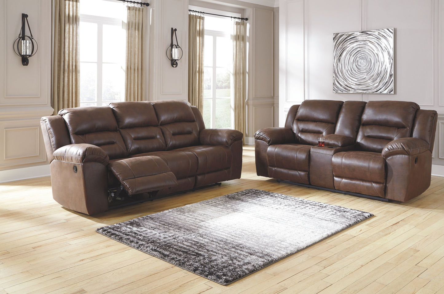 Modern Faux Leather 3 Piece Living Room Sets
