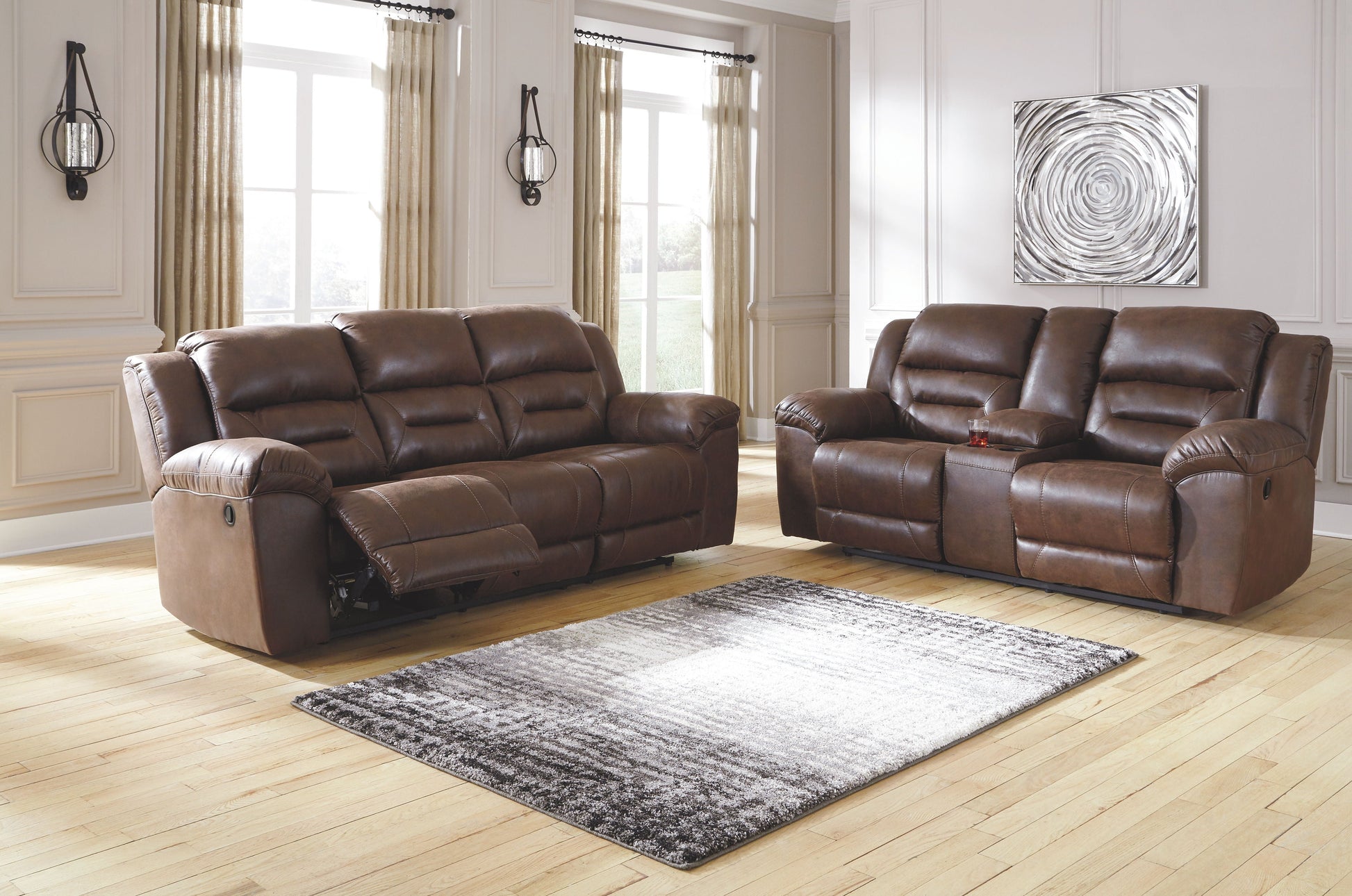 Modern Faux Leather 3 Piece Living Room Sets