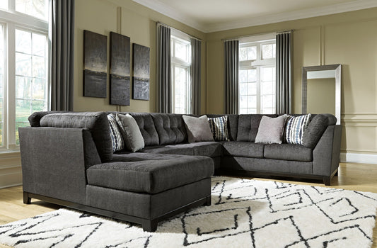 Modern Fabric Sectional - Dark Gray - 3 Pc. Left Arm Facing Corner Chaise Sectional