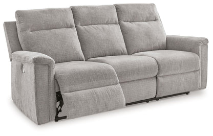Ash Fabric Upholstered Reclining Sofa And Loveseat - view 6
