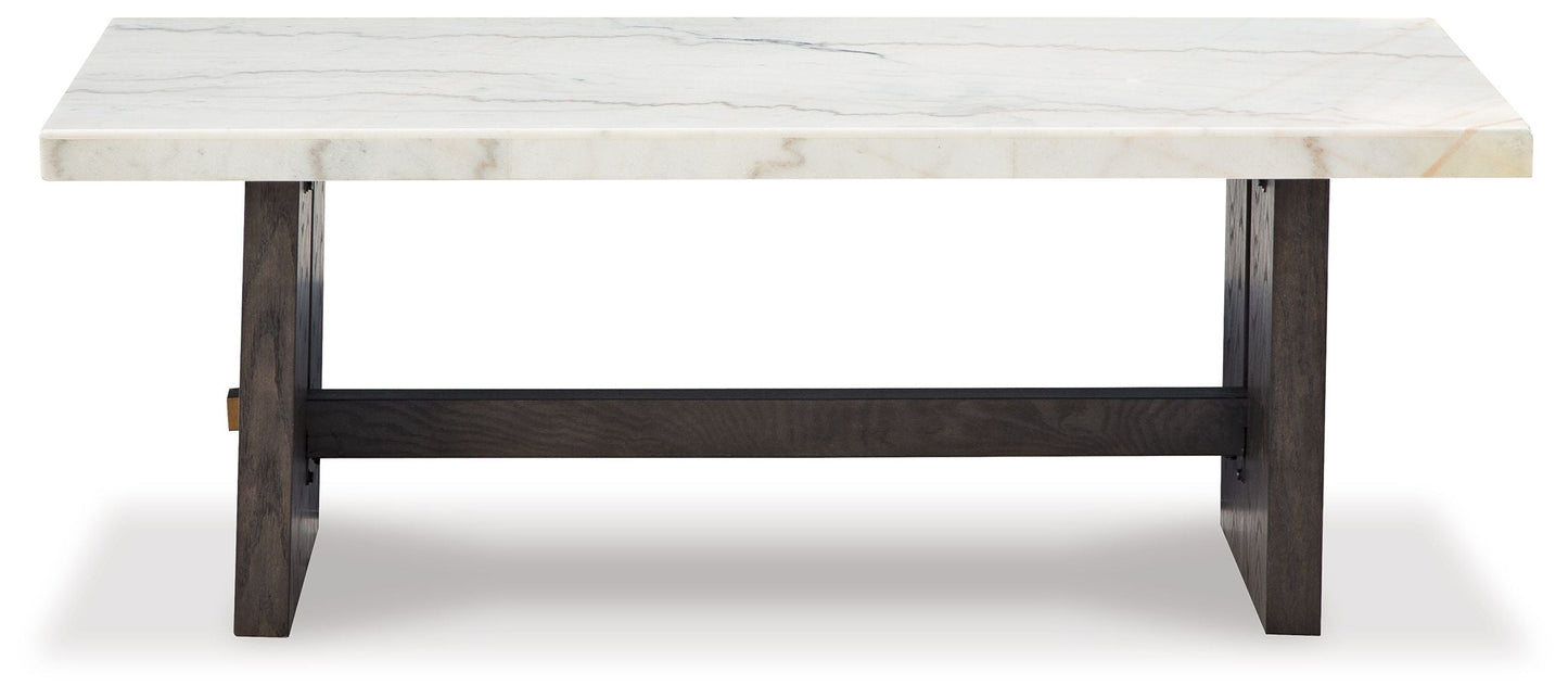 Burkhaus - Rectangular Cocktail Table - White / Dark Brown