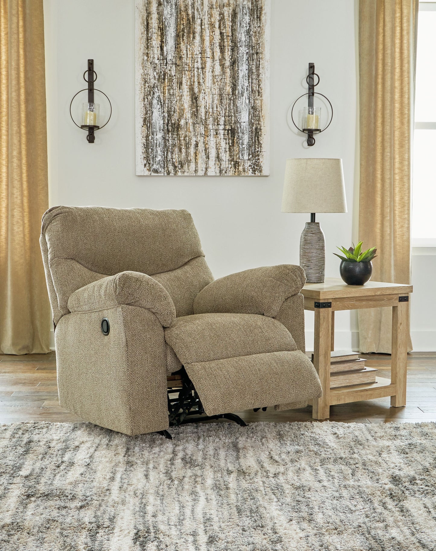 Putty Fabric Upholstered Reclining Sofa And Loveseat - view 5