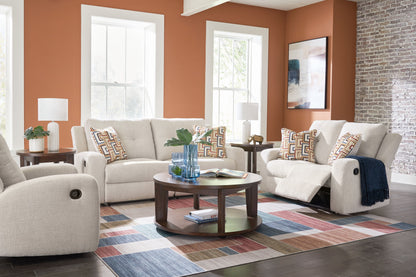 Modern Fabric Sofa - White - 3 Pc. Sofa, Loveseat, Recliner