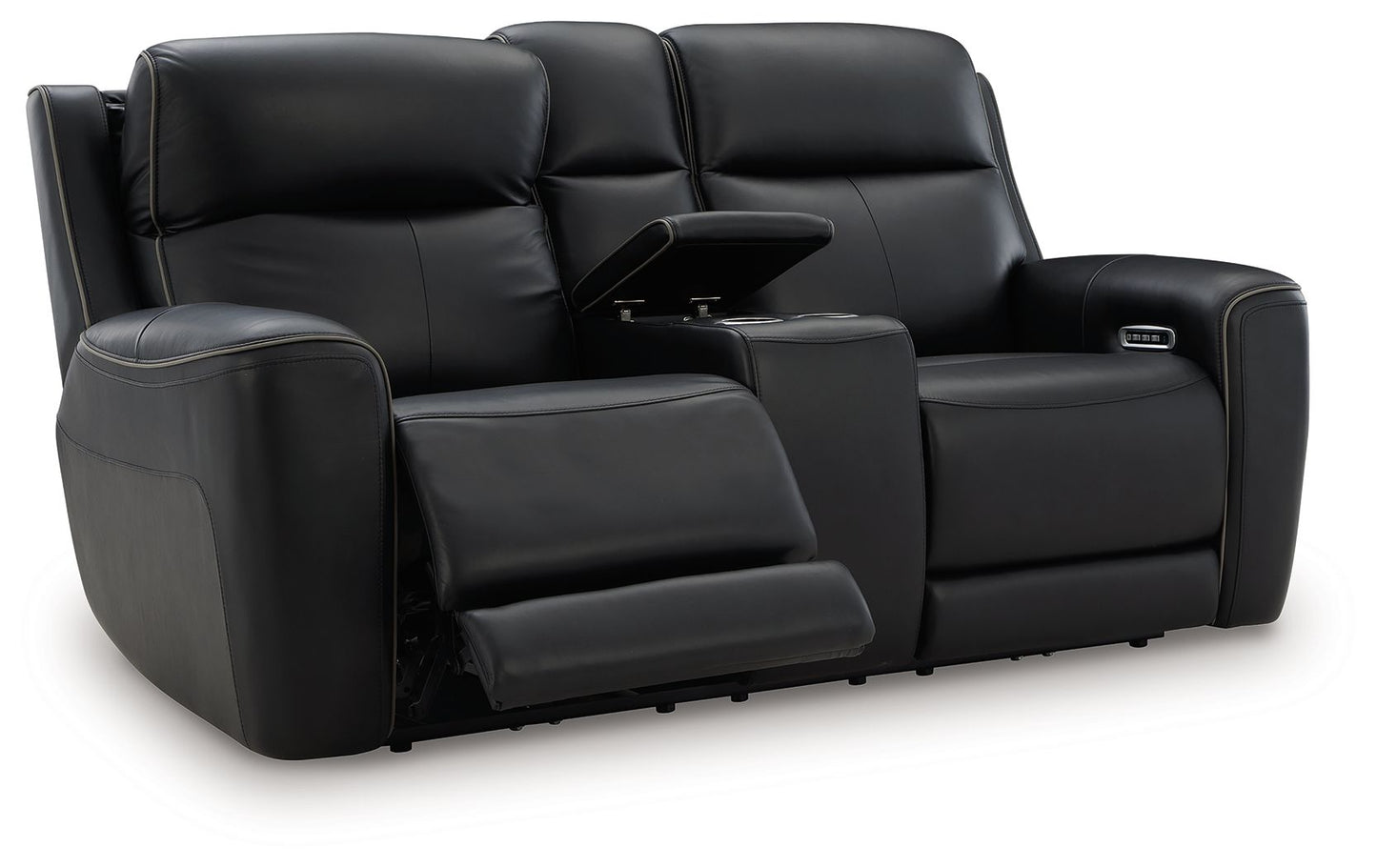 Modern Leather Match Loveseat