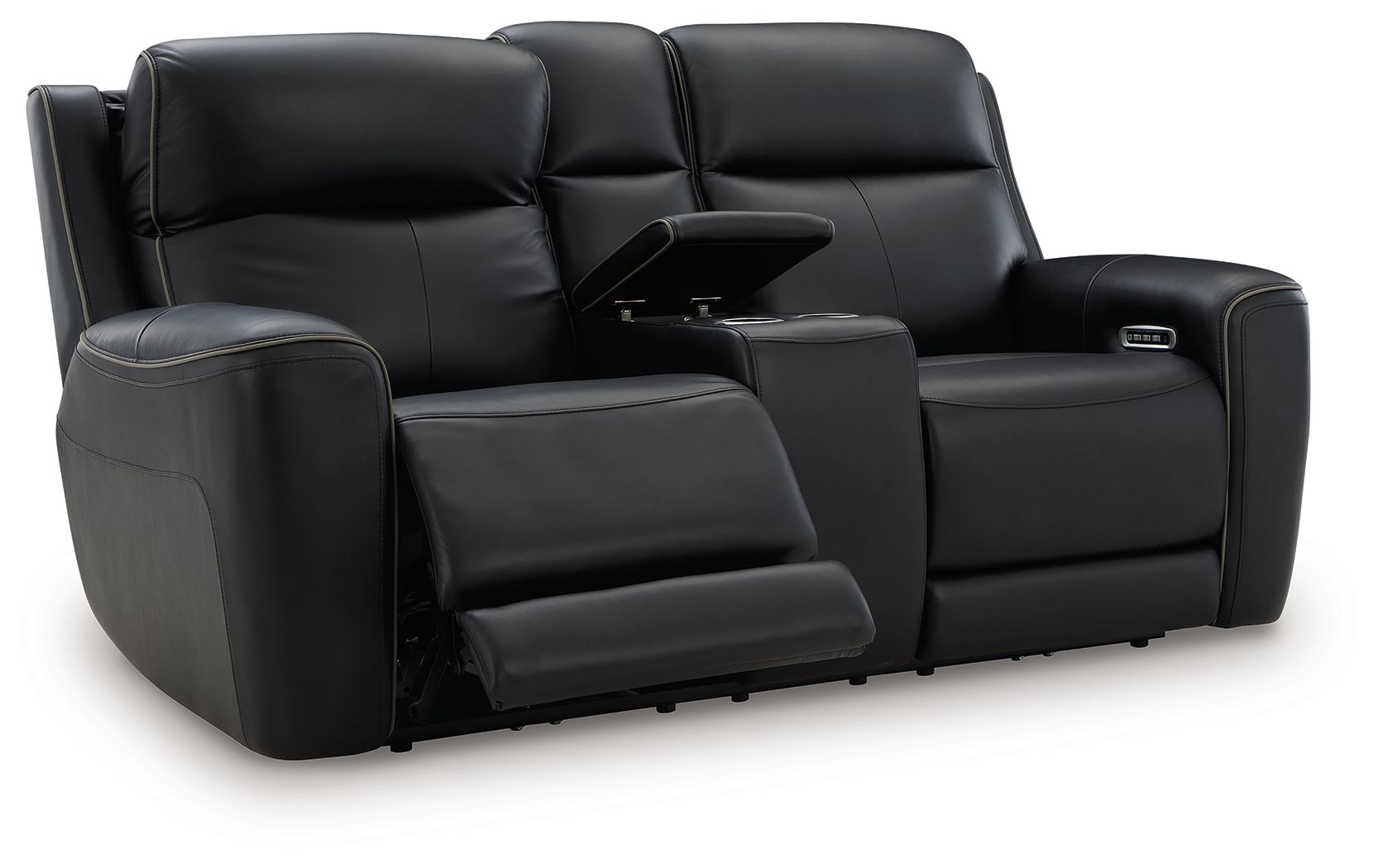 Modern Leather Match Loveseat