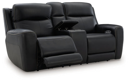 Modern Leather Match Loveseat
