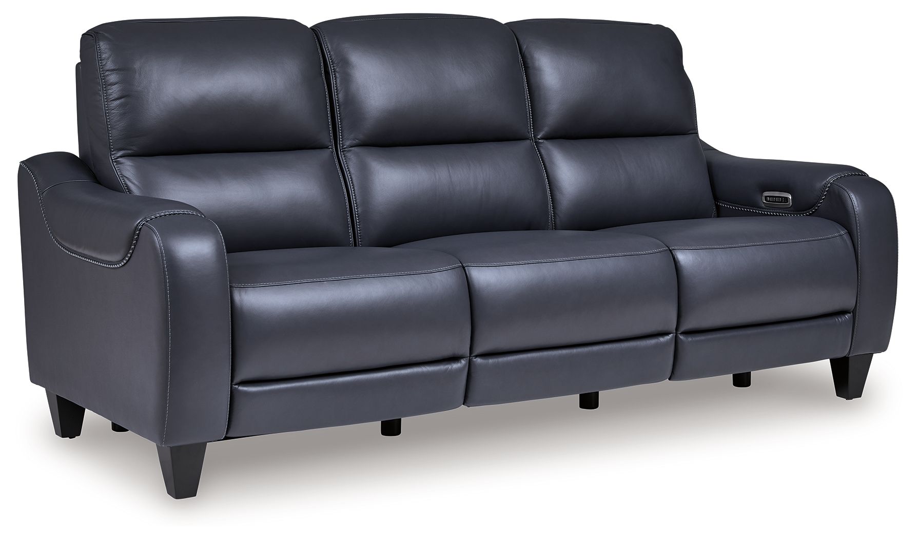 Blue Reclining Sofa And Loveseat - detail view