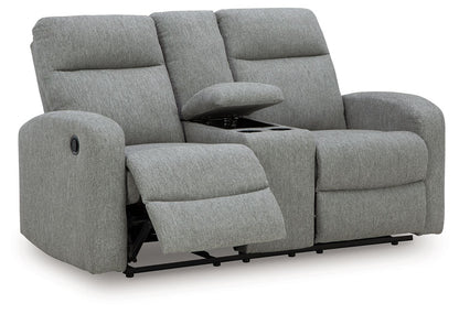 Gauntlet - Double Recline Loveseat With Console - Sterling