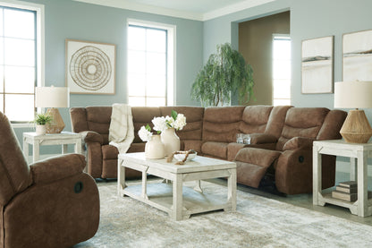 Light Brown Reclining Leather Upholstered 3 - Piece Living Room Set - front view