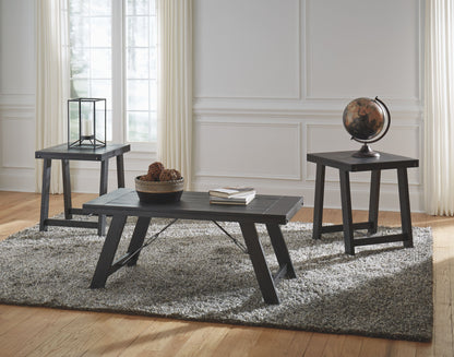Noorbrook - Occasional Table Set (Set of 3) - Black / Pewter